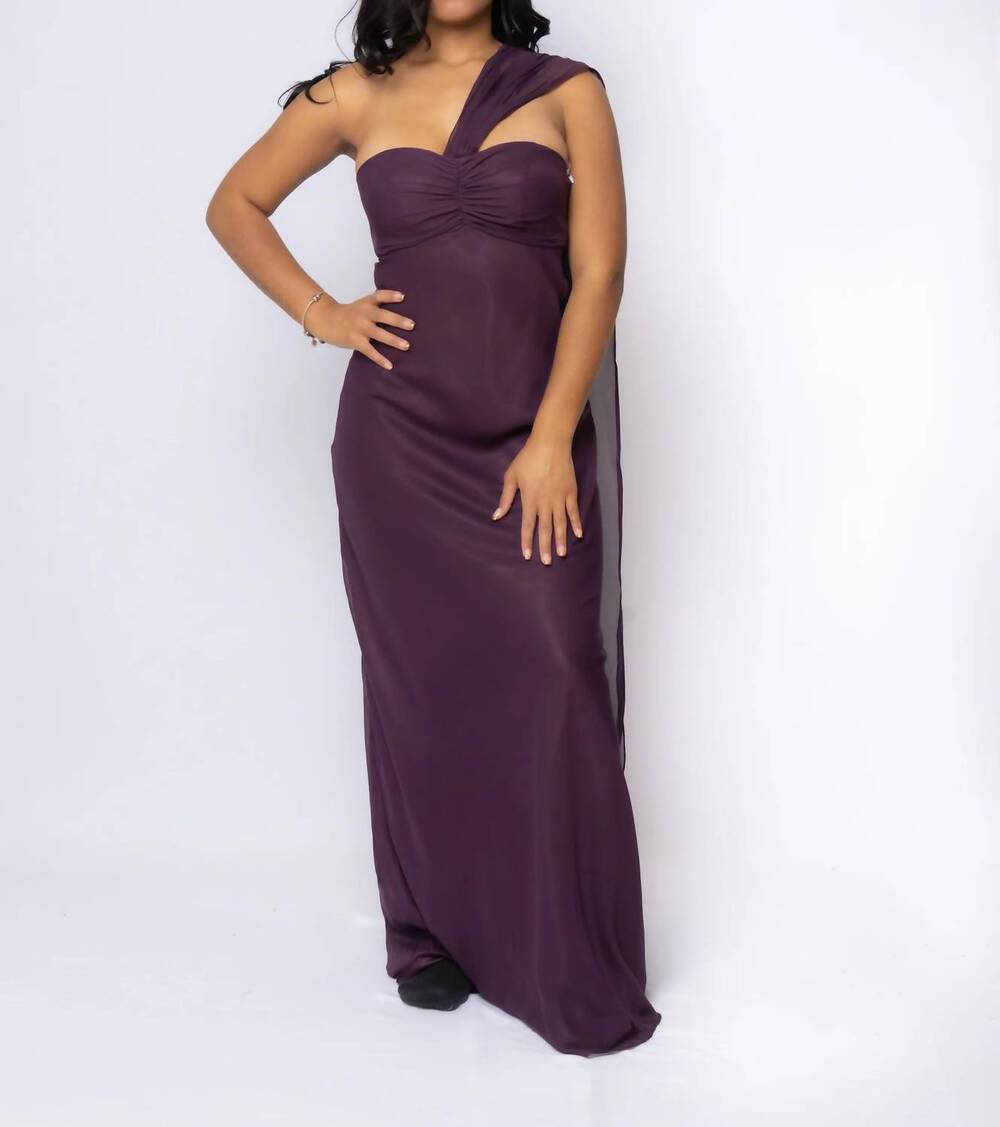 NEW LAST DRESS divine drape formal dress in dark purple